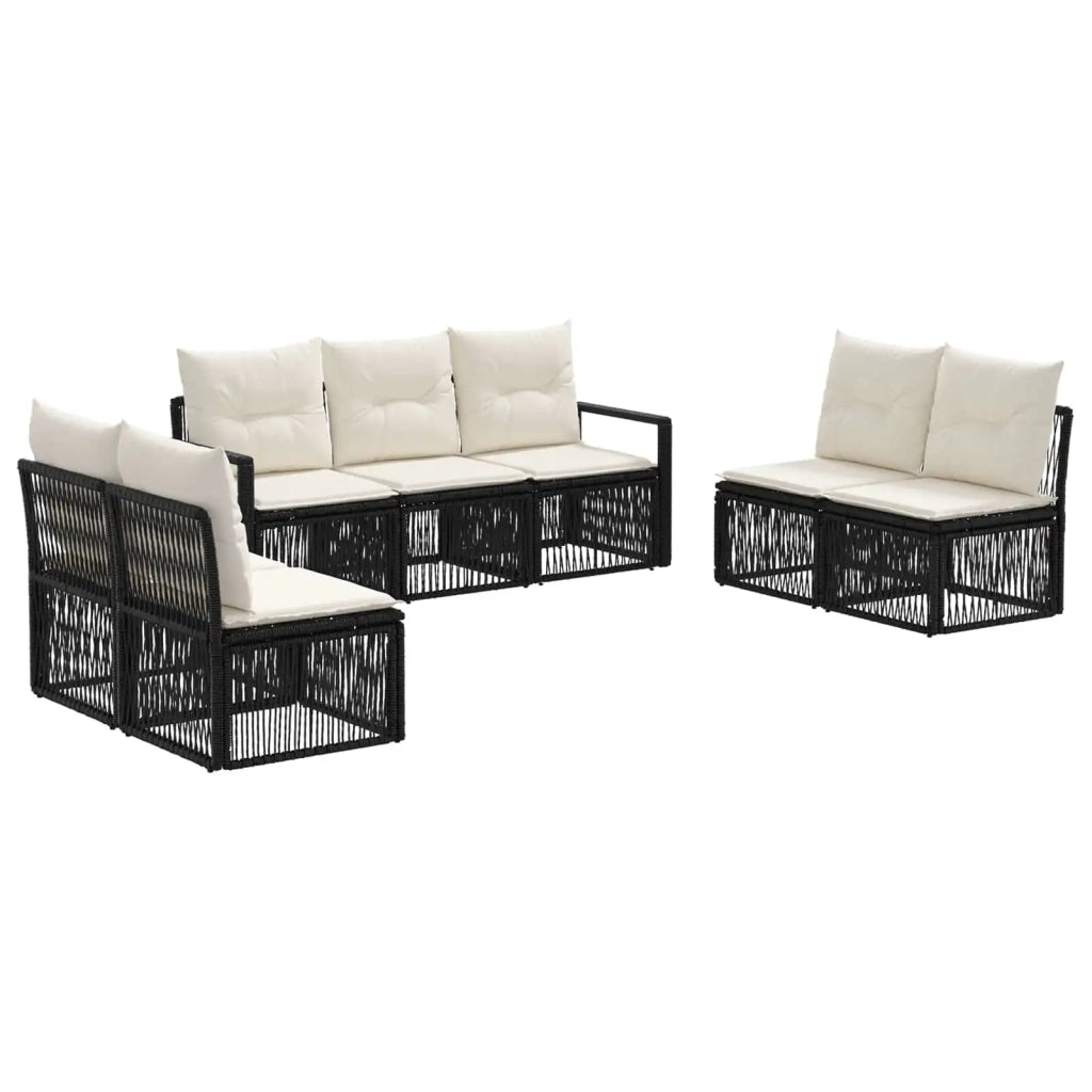 Set Divano da Giardino 7 pcs Nero polyrattan 3435679