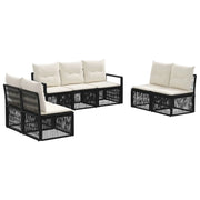 Set Divano da Giardino 7 pcs Nero polyrattan 3435679