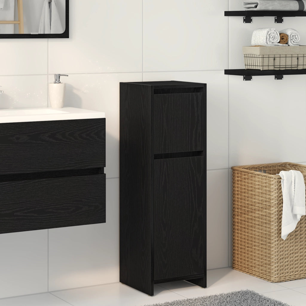 Mobile bagno  Nero Rovere 30x30x95 cm in legno ingegnerizzato