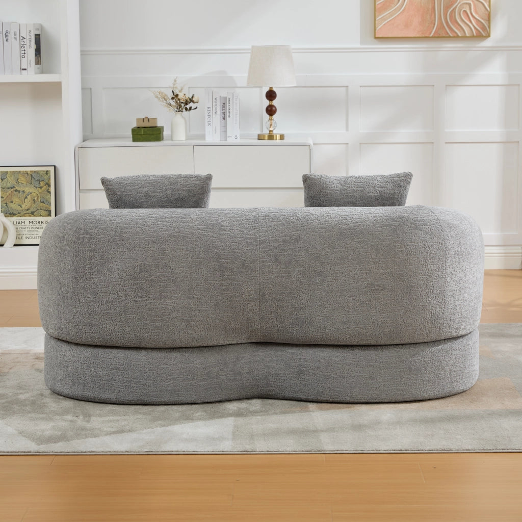 DIVANO LETTO 2 posti pieghevole 157x84x65 cm ciniglia grigio chiaro