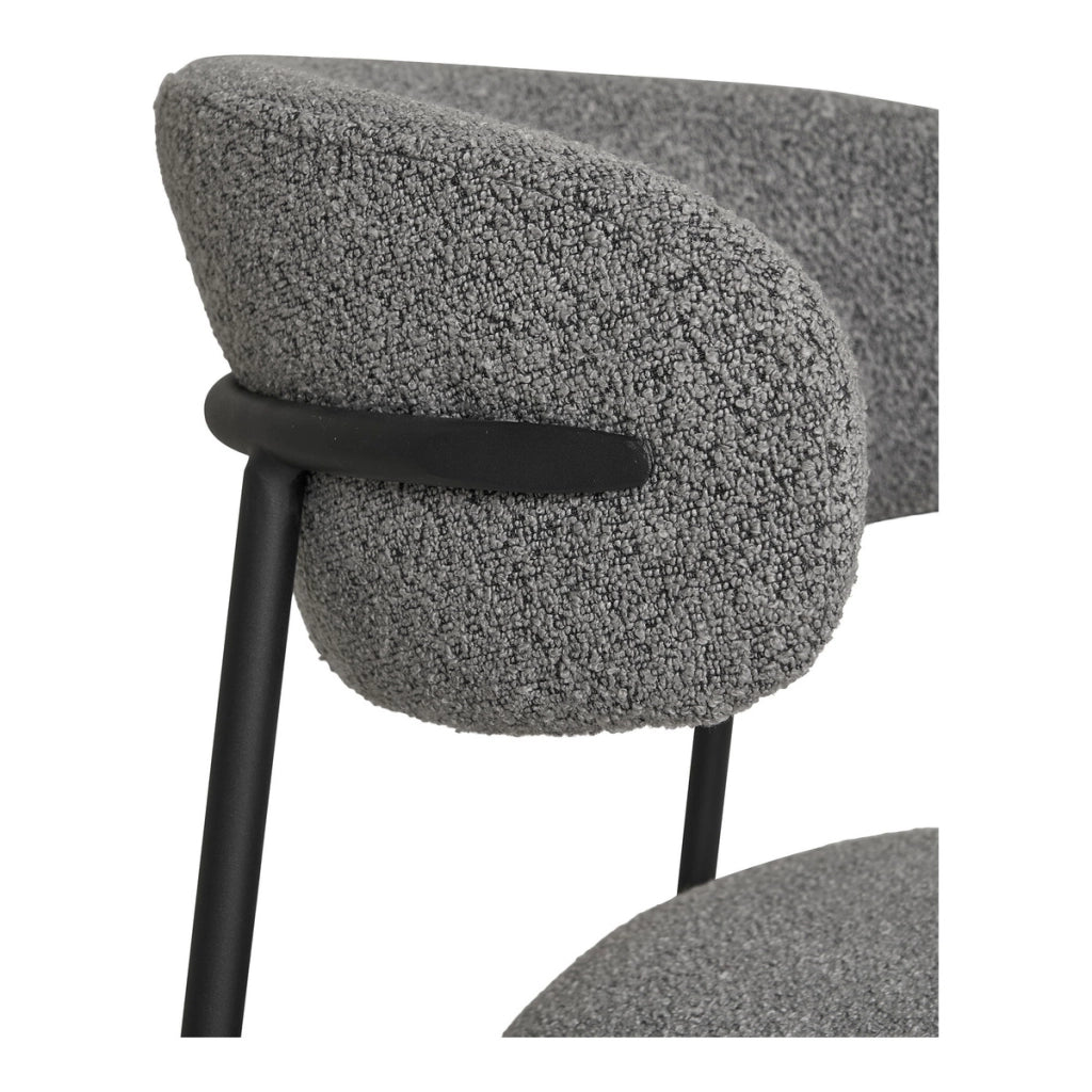 Set di 2 Sedie Mira, Grigio, Tessuto, 59x55x79,5 cm