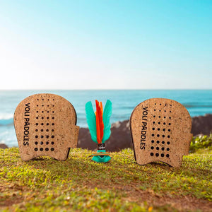 Gioco Paddle con 1 Volano e 2 Racchette in Sughero per Bambini e Adulti Waboba Voli