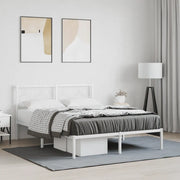 Giroletto con Testiera Metallo Bianco 135x190 cm 376274