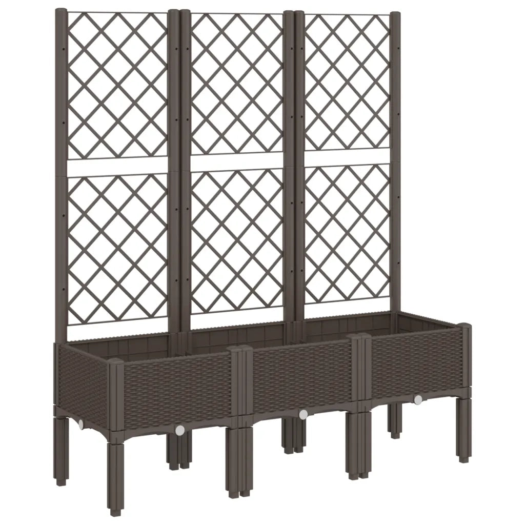 Fioriera da Giardino con Traliccio Marrone 120x40x142 cm in PP 367930