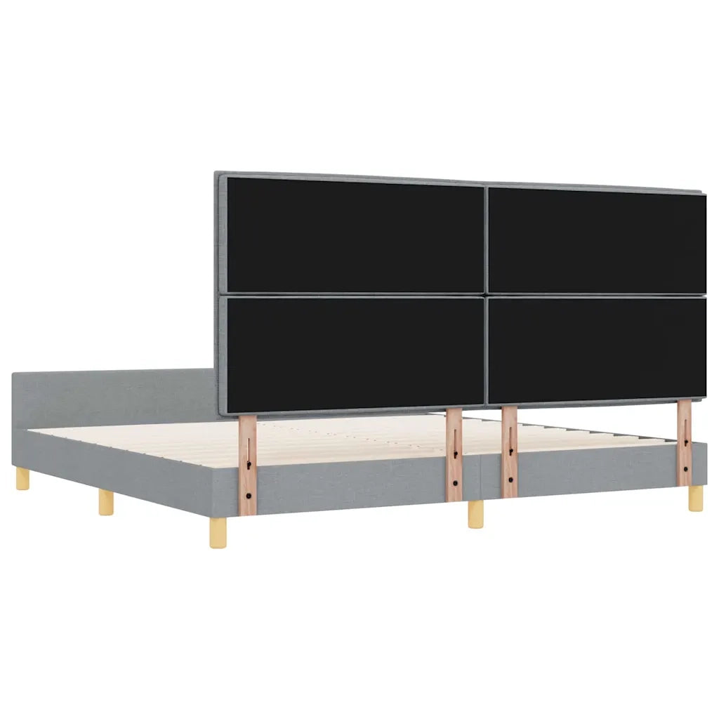 Struttura del letto Grigio chiaro 200 x 200 cm Tessuto 3344676