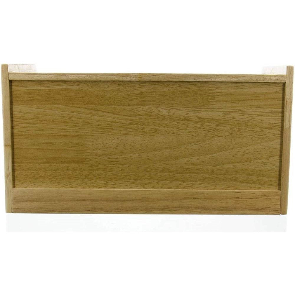 Trade Shop - Portapane In Legno Con Vetrina In Vetro Chiusura A Calamita Contenitore 38x22x20cm -