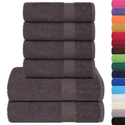 vidaXL Set Asciugamani 6 pz Antracite 360 gsm 100% Cotone