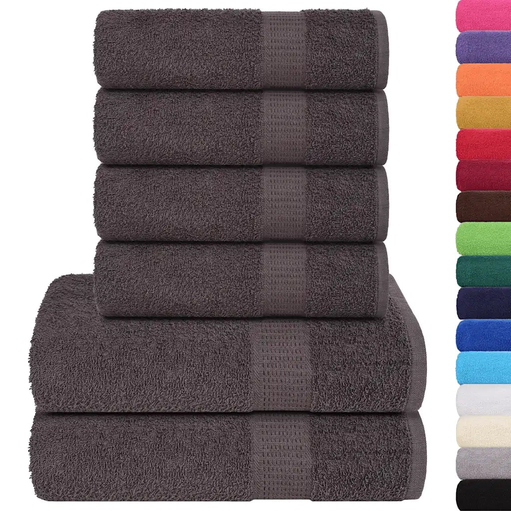 vidaXL Set Asciugamani 6 pz Antracite 360 gsm 100% Cotone
