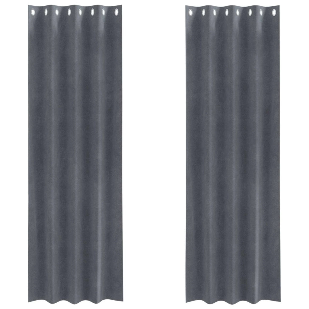 Tende oscuranti 2 pz Grigio Chiaro 140 x 260 cm Velluto 4107287