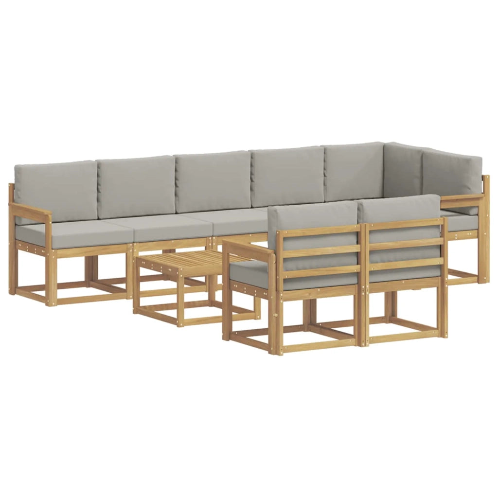 Set di divani da esterno 9 pcs Bianco e Grigio Chiaro 3387830
