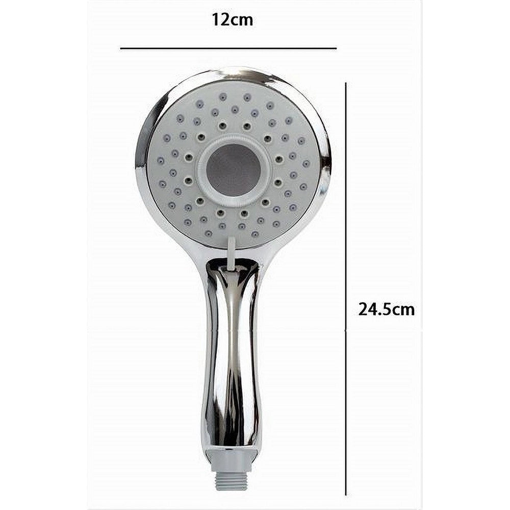 Trade Shop - Soffione Doccia 12x24.5cm Doccetta Bagno Multigetto Regolabile Manico Bombato 79706 -