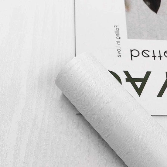Decorative stickers per parete per cucina e mobili, effetto opaco, design di legno bianco - 40 cm x 500 cm