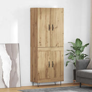 Credenza 2 pcs Rovere artigianale Legno ingegnerizzato e vetro