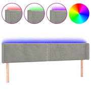 Testiera | Testata a LED Grigio Chiaro 203x16x78/88 cm in Velluto