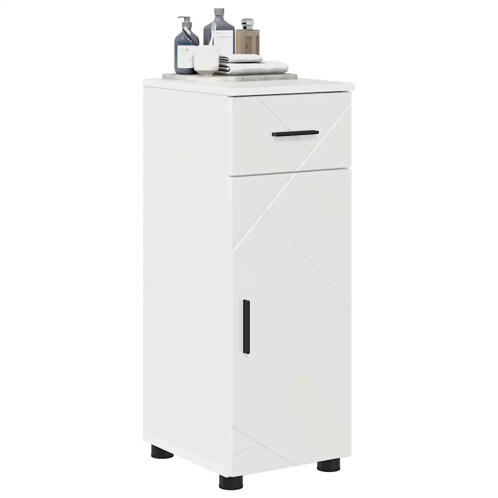 Mobile da Bagno con cassetto Bianco Lucido 30 x 35 x 80 cm 883328