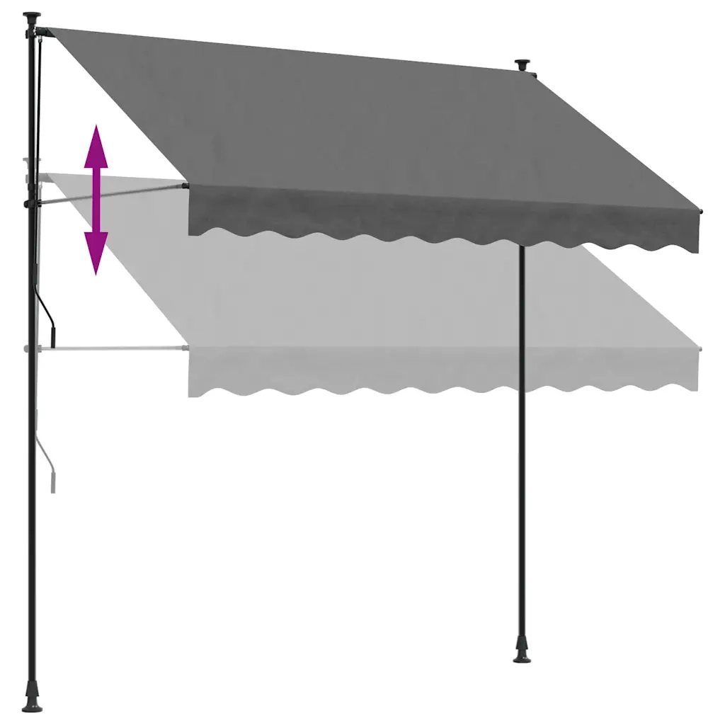 Tenda da Sole | Tenda parasole Retrattile Antracite 250x150 cm Tessuto e Acciaio