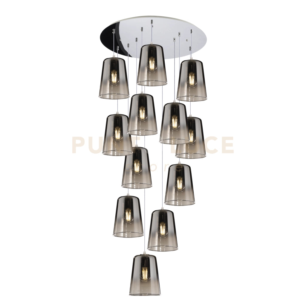 SOSPENSIONE CROMO TONDA 12 LUCI CROMO 1164CR-S12 T-CR