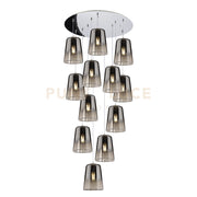 SOSPENSIONE CROMO TONDA 12 LUCI CROMO 1164CR-S12 T-CR