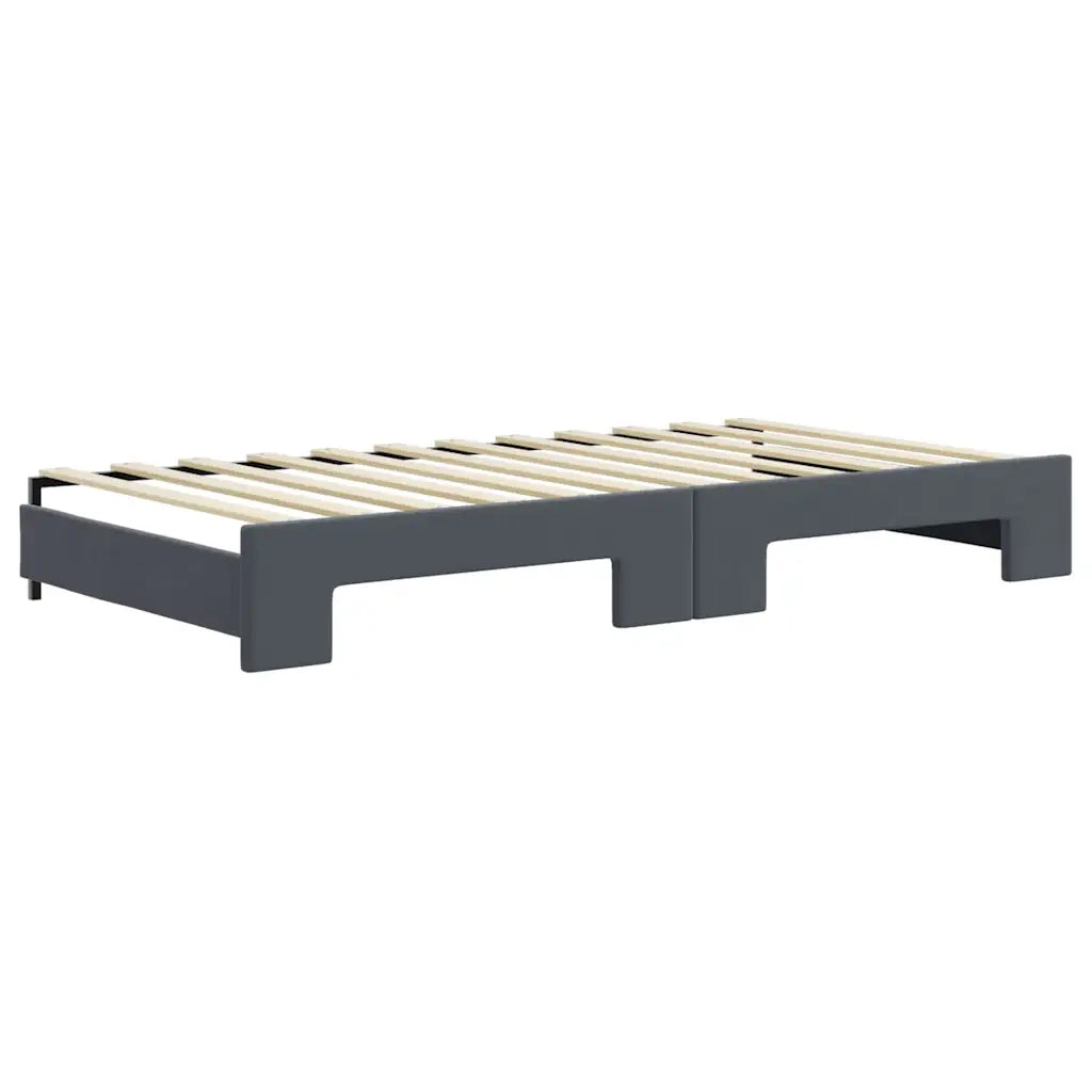 Divano Letto Estraibile Cassetti-Sofa Letto-Daybed Grigio Scuro 100x200cm Velluto 235832