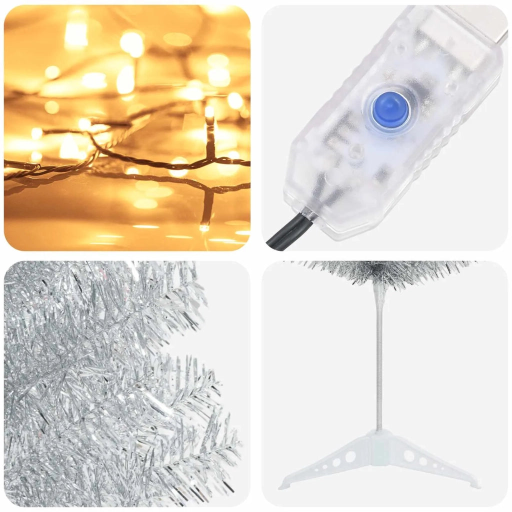 Albero di Natale Artificiale Sottile 150 cm 150 LED 3461196