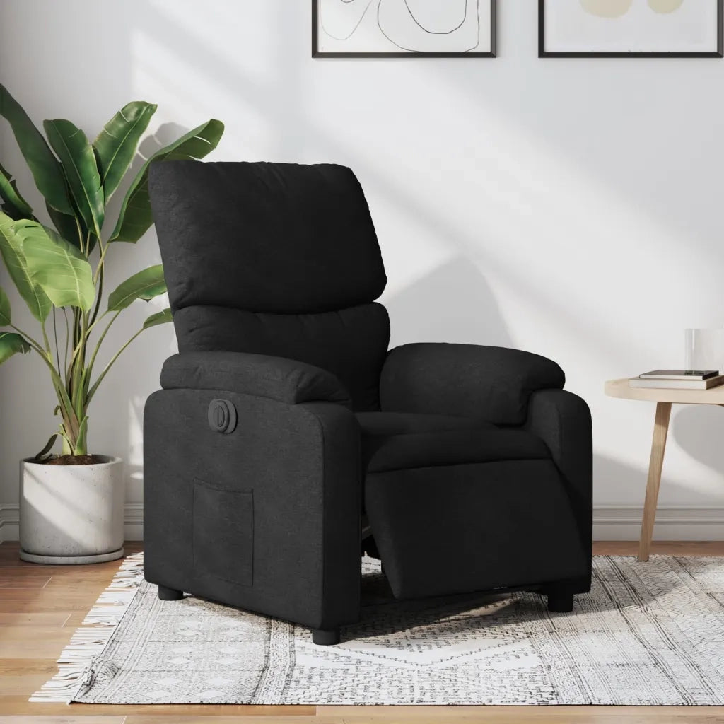 Poltrona Elettrica Reclinabile Nera in Tessuto 3204802