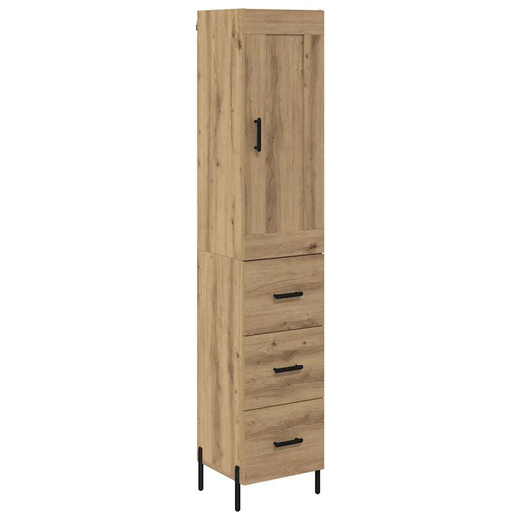 Credenza | Madia | Buffet da pranzo | Armadio da pranzo con cassetto Rovere artigianale 34,5 x 34 x 180 cm