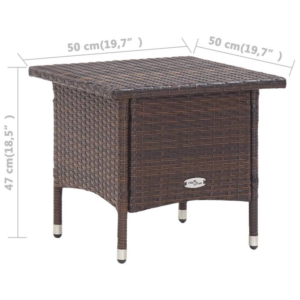 Side Table, Brown, 50x50x47 Cm, Poly Rattan