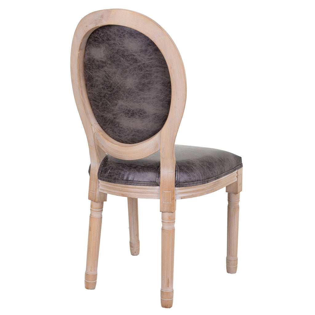 Sedia in legno imbottita grigia 48x46x48/96h
