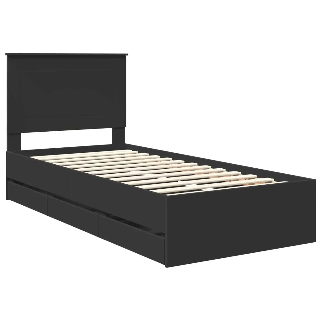 Struttura del letto Nero 75 x 190 cm Legno Ingegnerizzato