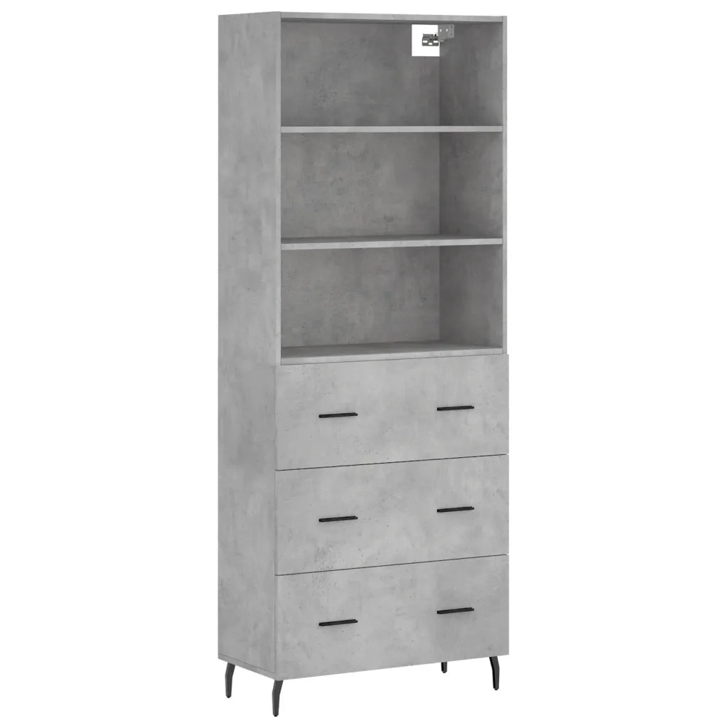 Credenza Grigio Cemento 69,5x34x180 cm in Legno Multistrato 3189401