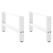 Set di 2 gambe per tavolino da caffè moderne con piedini regolabili 70 x 31 cm acciaio bianco 02_0057509