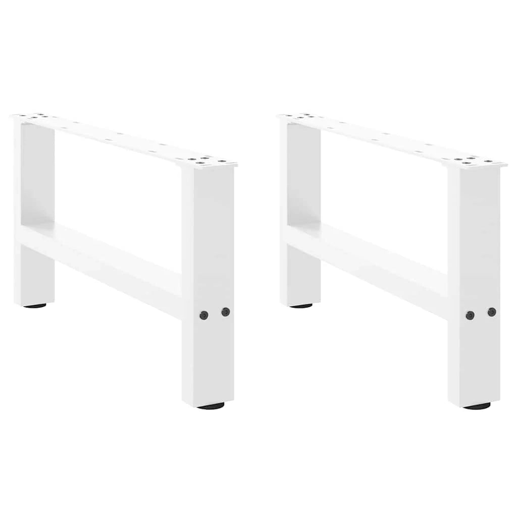 Set di 2 gambe per tavolino da caffè moderne con piedini regolabili 70 x 31 cm acciaio bianco 02_0057509