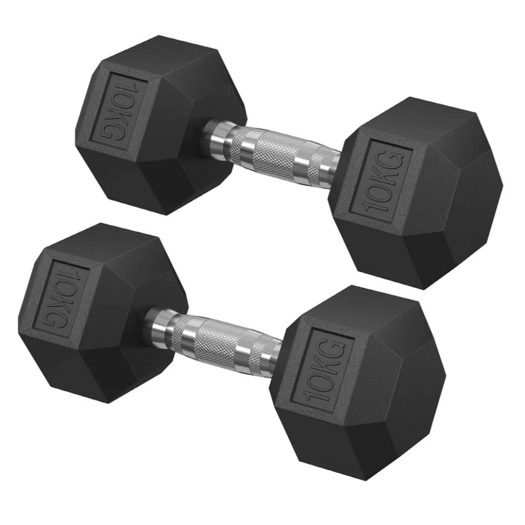 Set di manubri composto da 2 manubri esagonali da 20 kg adatti per allenamento bodybuilding e sollevamento pesi a casa o in palestra. 12_0005408