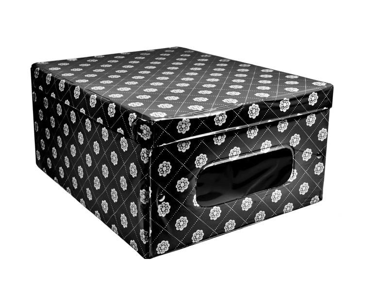 SET 3 SCATOLE PORTABIANCHERIA CROME IN PVC 48 X 36X 19 CM ASSORTITA