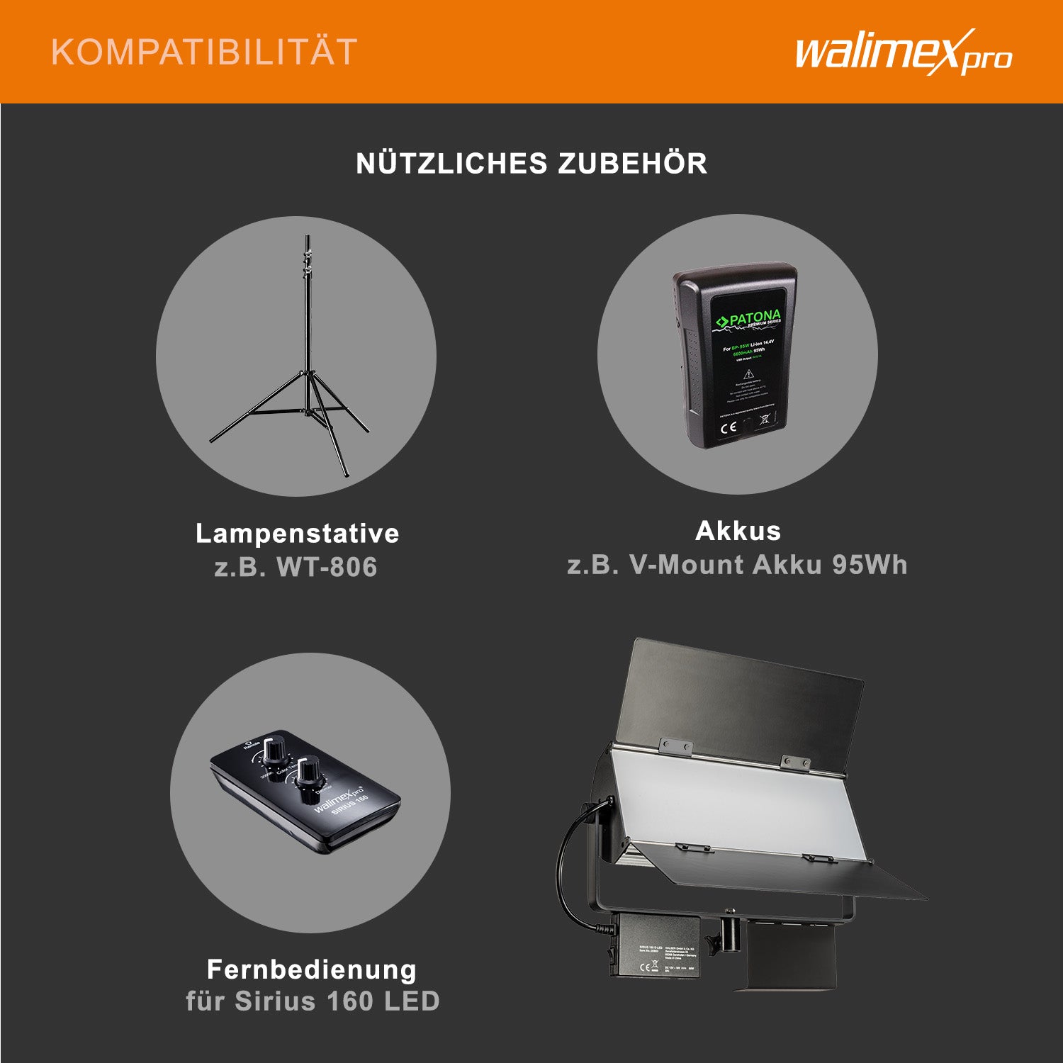 LED Sirius 160 Bi Colour Set Treppiede 2.6