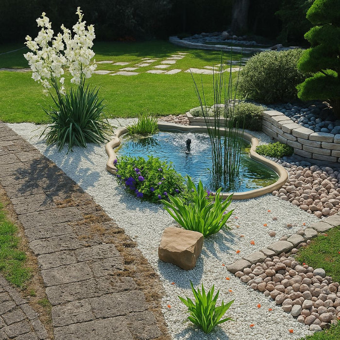 Laghetto in vetroresina modello bahamas perle d'acqua cm 238x168x50 litri 900