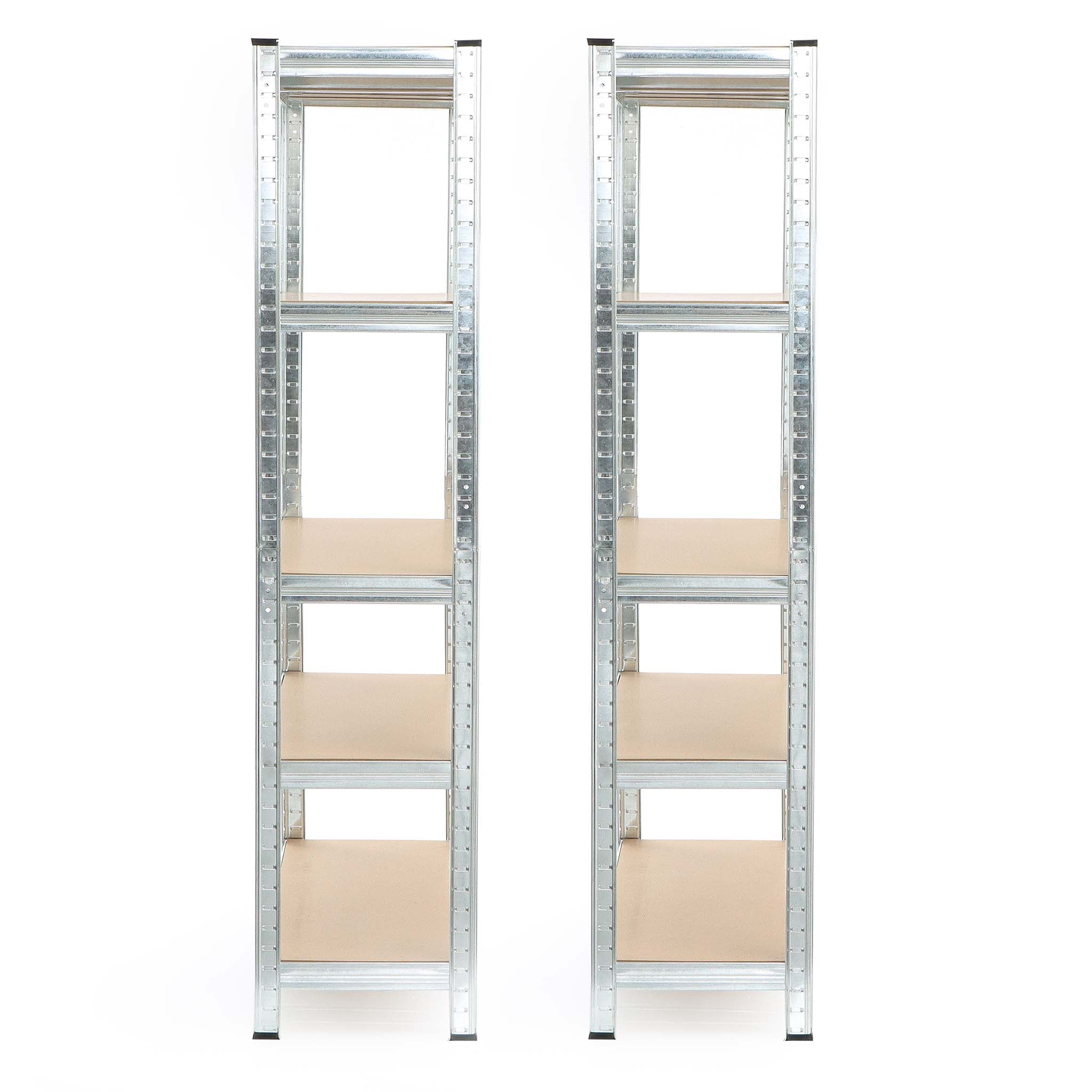 Set 2x scaffali a incastro per carichi pesanti 180x90x40cm Max 875kg l’uno Acciaio 5 ripiani