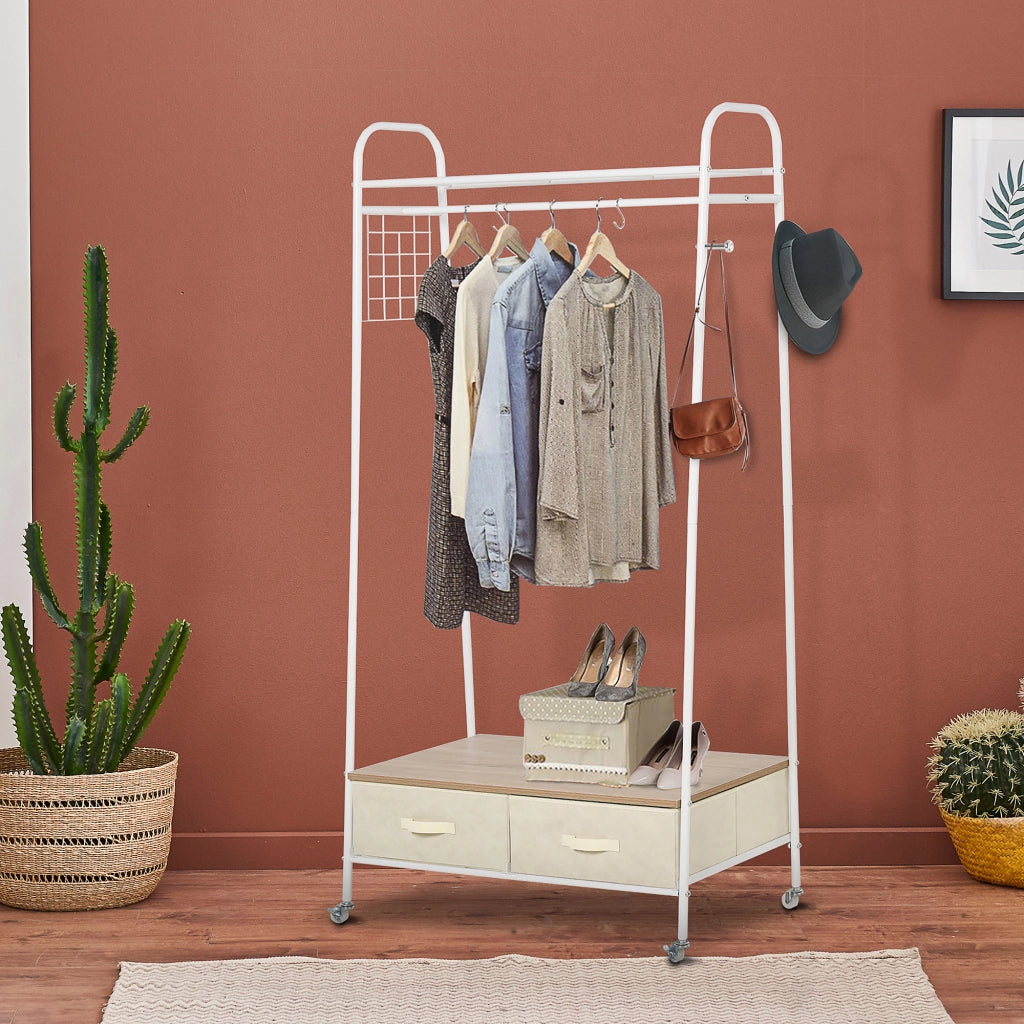 Armadio per Abbigliamento con Ante Scorrevoli e Ripiani ¨C zephmum ¨C 99x47x185 cm