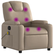 Poltrona Massaggiante | Sedia Relax Reclinabile cappuccino in Similpelle