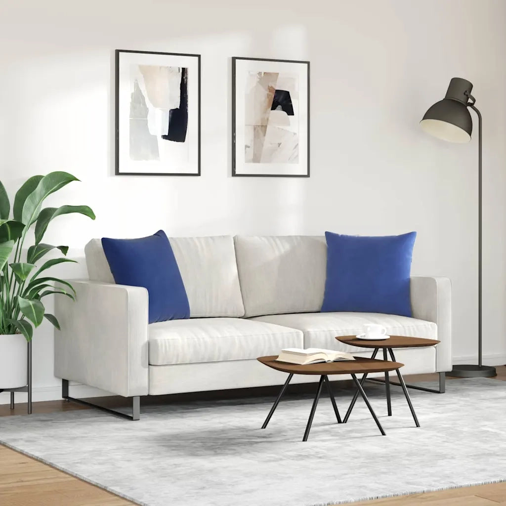 Cuscini da Divano 2 pcs Blu Polizia 50 x 50 cm Tessuto in Cords