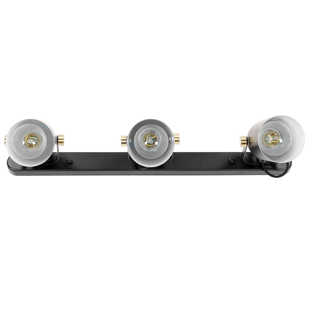 Lampada da parete in metallo Nero a 3 luci Faretto con paralume regolabile industriale Home Office