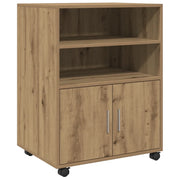 Armadietto con Ruote Rovere Artigianale 60x48x81 cm Truciolato CFW7799529