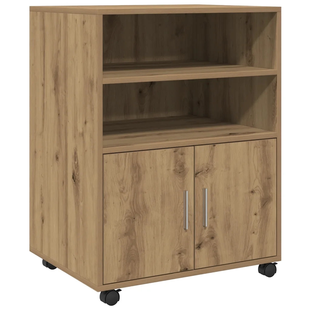 Armadietto con Ruote Rovere Artigianale 60x48x81 cm Truciolato CFW7799529