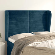 Testiera ad Orecchio Blu Scuro 147x23x118/128cm in Velluto