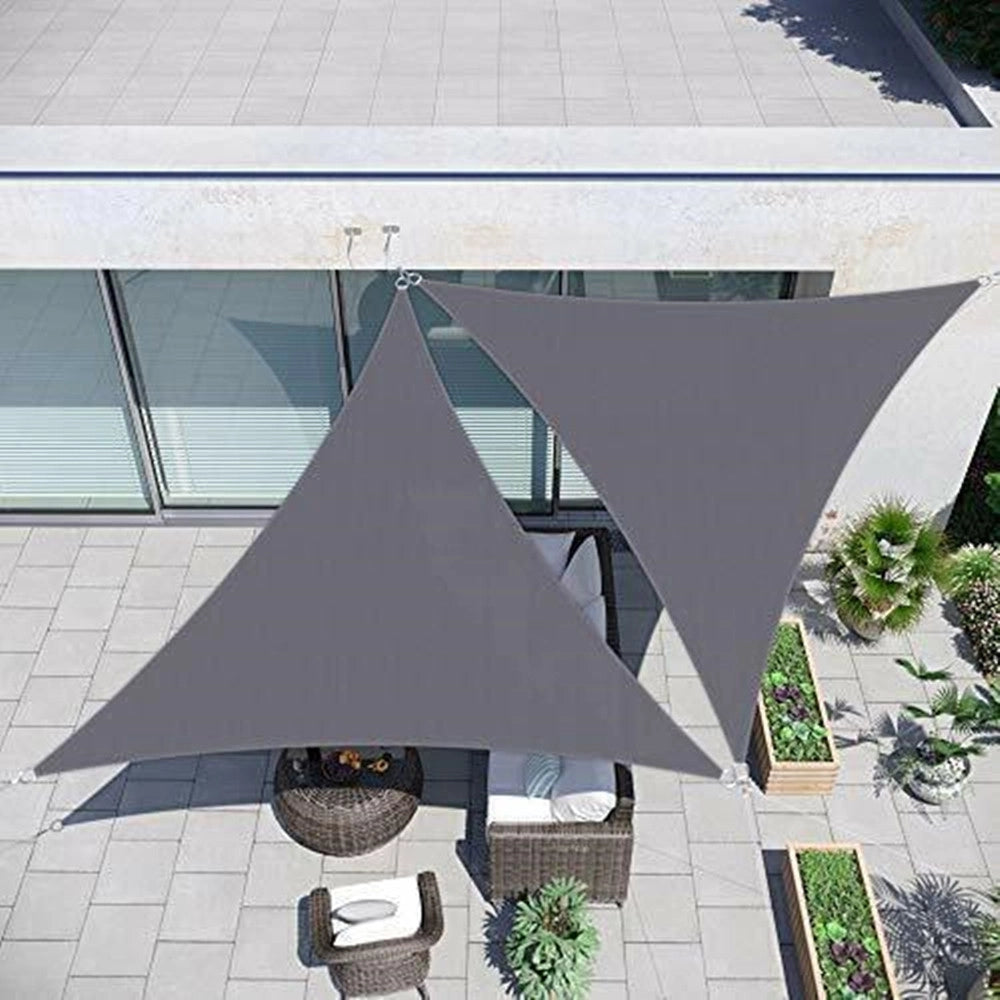Trade Shop - Vela Tenda Triangolare Parasole Protezione Sole Ombra Giardino 5x5x5 Mt Grigio 222570 -