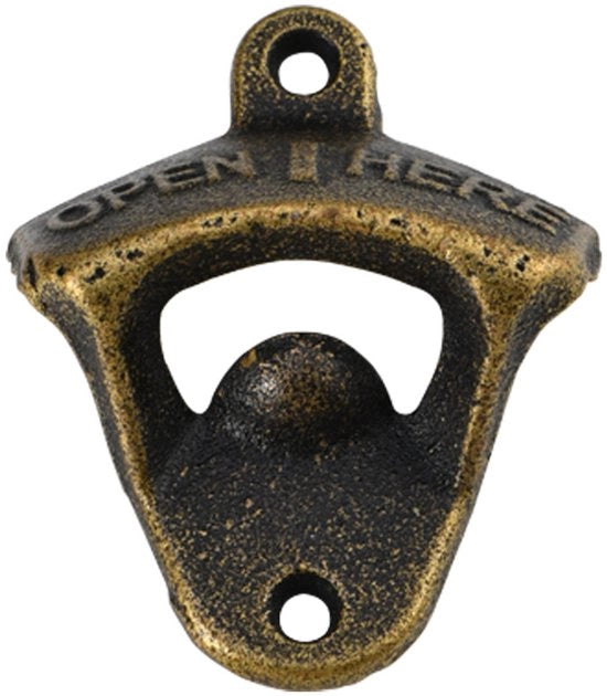 Flesopener per muro, 4 fleschi per birra e bibite con viti di fissaggio, adatto a bar ristoranti rustici, cucine da casa, locali e cantine (nero)