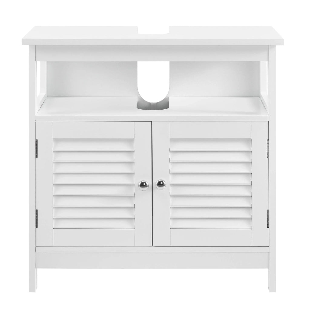 Mobile da bagno sottolavabo mobiletto sottocontenitore 3 superfici portaoggetti 60 x 60 x 30 cm MDF laccato bianco 03_0000780