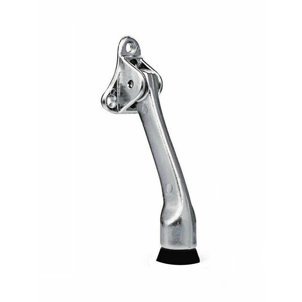 Trade Shop - Ferma Porta In Acciaio Base Antiscivolo Blocca Porta Viti Fermaporta 125mm 91103 -
