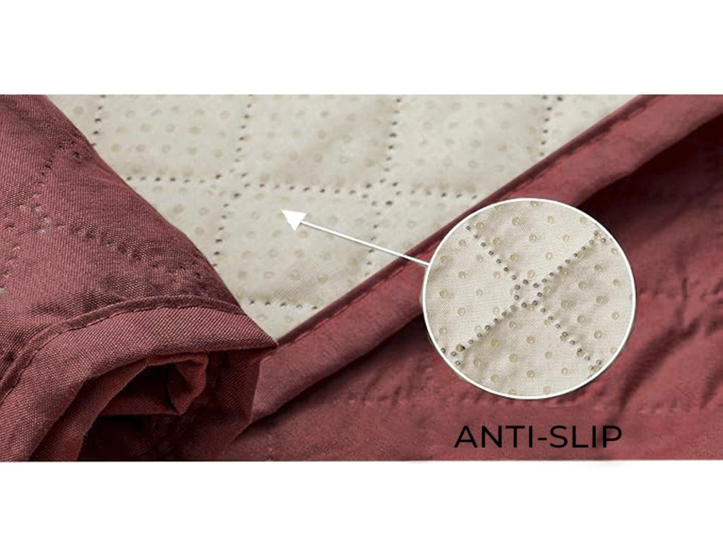 Copridivano Impermeabile Tasche Laterali Proteggi Divano Antimacchia Antiscivolo 2 Posti Bordeaux