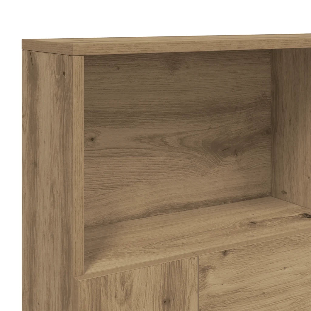 Mobiletto con testiera-Testiera con Contenitore in rovere artigianale 140x19x103,5 cm